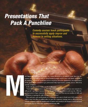 Contact Magazine Cover -Improved Presentation skills with comedy course training 
